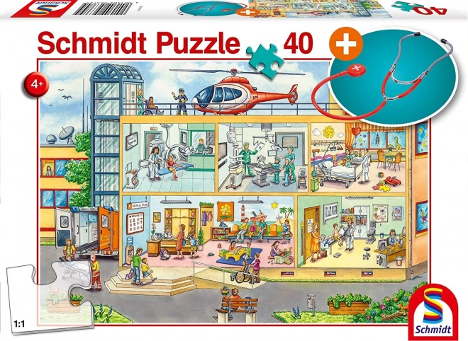 gyermek kórház puzzle és gyerek sztetoszkóp