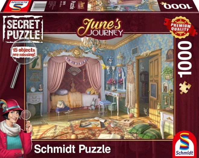 Secret puzzle June's Journey: Ložnice slečny June 1000 dielikov